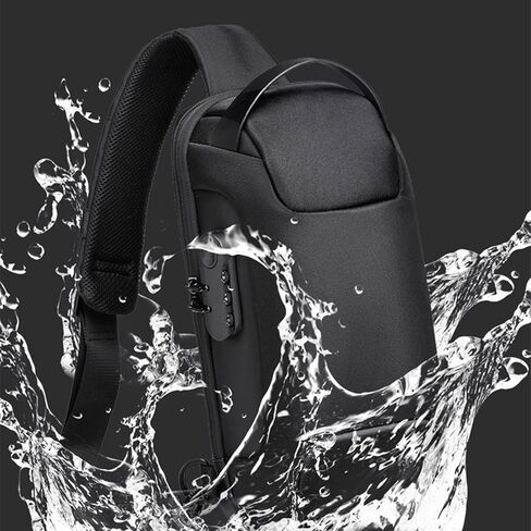 Messenger Bags Men's Waterproof USB Oxford Crossbody Bag Anti-Theft Shoulder Sling Multifunction Short Travel Chest Pack for Male(B) in Kuwait