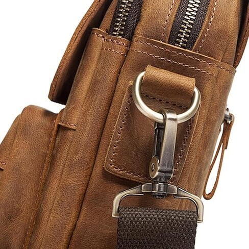 حقائب ماسنجر حقيبة يد رجالية عصرية حقيبة كتف ريترو تريند كريزي هورس جلد كاجوال للرجال in Kuwait