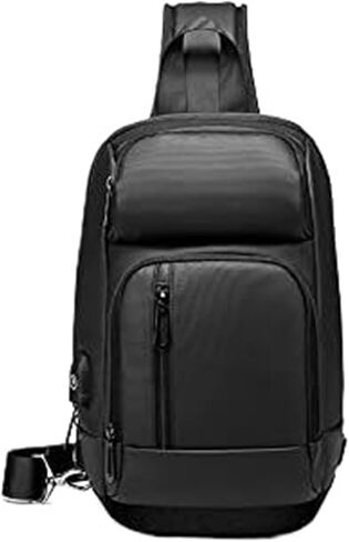 Messenger Bags Chest Packs Men USB Charging Casual Shoulder Crossbody Water Repellent Travel Bag in Kuwait