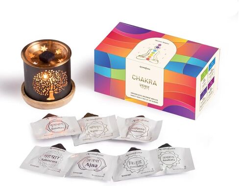7 Chakra Incense Brick Gift Set by Aromafume | 14 Bricks & Tree of Life Exotic Burner | 2 x Sahasrara, Ajna, Vishuddha, Anahata, Manipura, Swadhisthana, Muladhara | Yoga, Meditation, Chakra Healing in Kuwait
