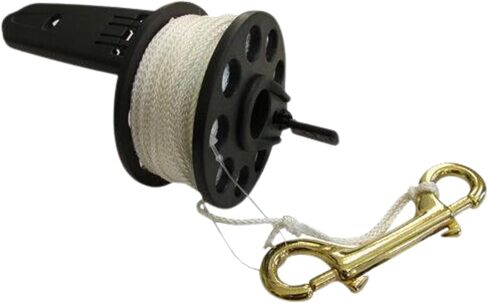 Scuba Choice Finger Spool Reel with Foldable Plastic Handle – 150ft White Line, 4" Brass Double-Ended Clip – Compact Dive Reels for Wreck, Cave & Safety Dives in Saudi Arabia