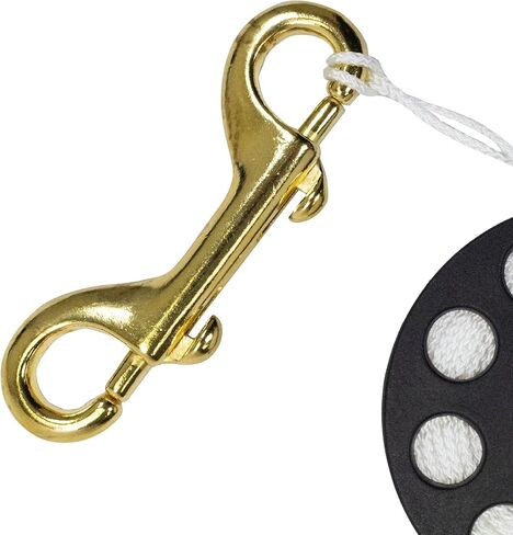 Scuba Choice Finger Spool Reel with Foldable Plastic Handle – 150ft White Line, 4" Brass Double-Ended Clip – Compact Dive Reels for Wreck, Cave & Safety Dives in Saudi Arabia