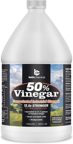 Belle Chemical 50% Pure Concentrated Vinegar – 12.5x Stronger – Indoor and Outdoor Cleaner (1 Gallon) in Kuwait