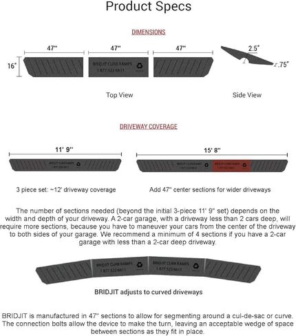 3-Piece Expandable Rubber Curb Ramps for Driveway in Saudi Arabia