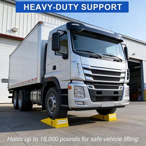 سلالم سيارة OrangeStar لتغيير الزيت والصيانة، 2-حزمة محمولة منخفضة الارتفاع 6 بوصة منحدرات خدمة السيارة للمرآب، منحدرات الإطارات البلاستيكية شديدة التحمل (L35in x W13in x H8in) in Kuwait