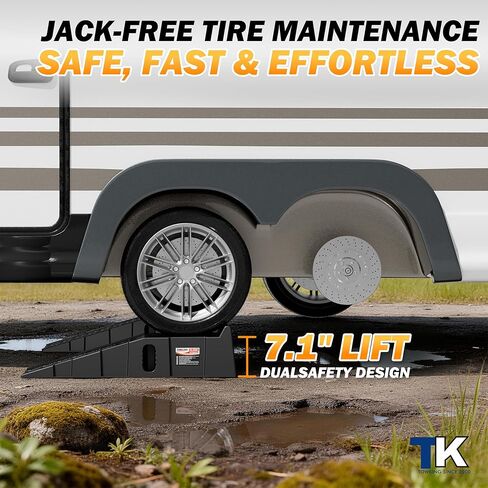 Car Ramps for Oil Changes and Vehicle Lift, 7.1 Inch Lift, 11.1 Inch Wide Tire Heavy Duty Ramps for SUV & Truck, 16,000 lbs Capacity, 2pcs in Kuwait