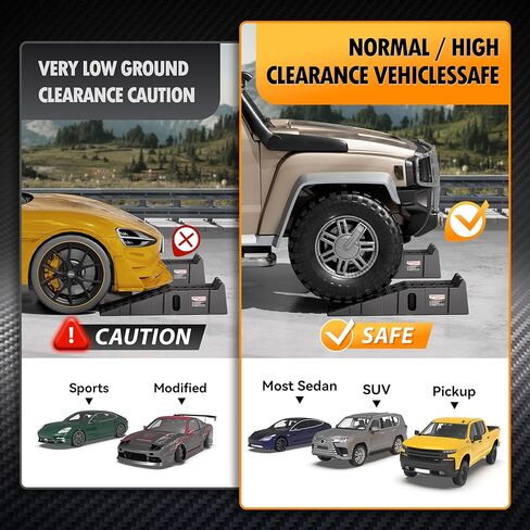 Car Ramps for Oil Changes and Vehicle Lift, 7.1 Inch Lift, 11.1 Inch Wide Tire Heavy Duty Ramps for SUV & Truck, 16,000 lbs Capacity, 2pcs in Kuwait