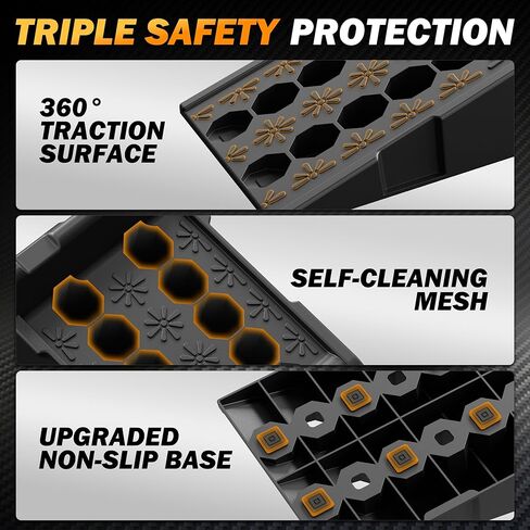 Car Ramps for Oil Changes and Vehicle Lift, 7.1 Inch Lift, 11.1 Inch Wide Tire Heavy Duty Ramps for SUV & Truck, 16,000 lbs Capacity, 2pcs in Kuwait