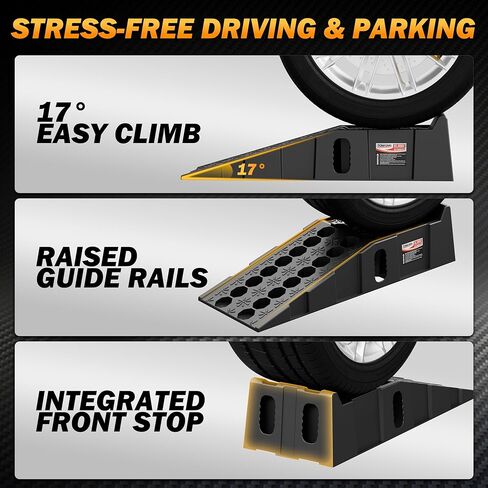 Car Ramps for Oil Changes and Vehicle Lift, 7.1 Inch Lift, 11.1 Inch Wide Tire Heavy Duty Ramps for SUV & Truck, 16,000 lbs Capacity, 2pcs in Kuwait