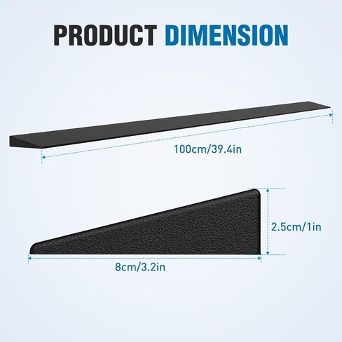 Nilight 1" Rise Threshold Ramp for Doorways, 39.4" Wide Low Profile Cuttable Rubber Wheelchair Access Door Ramp for Doorway, Curb, Home Steps, Bathroom in Kuwait