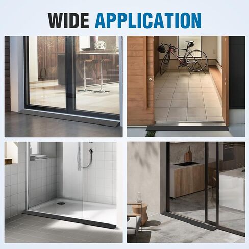 Nilight 1" Rise Threshold Ramp for Doorways, 39.4" Wide Low Profile Cuttable Rubber Wheelchair Access Door Ramp for Doorway, Curb, Home Steps, Bathroom in Kuwait