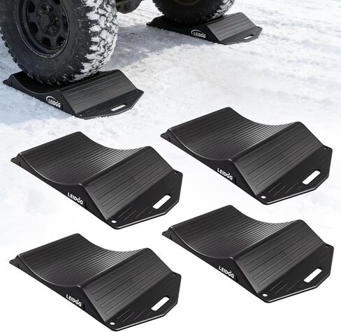 Tire Cradles Set of 4Pack Anti-Slip Pads Tire Saver Ramps with Interlock Design Plastic Car Ramps for RV,Trailer,Truck Up to 40000 LBS in Kuwait