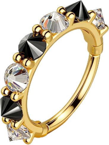 COCHARM Septum Rings, 16G Gold Septum Jewelry, Clear CZ Helix Daith Earrings for Women, Stainless Steel Rook Helix Daith Piercing Jewelry in Kuwait