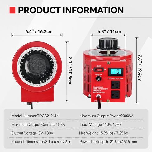 2000VA متغير التيار المتردد محول الجهد الكهربي منظم الجهد محول محول تلقائي متغير مع شاشة LCD مدخل 110 فولت 0-130 فولت مخرج تيار متردد مثبت الجهد in Kuwait
