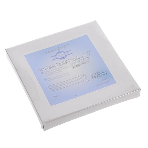 100716 HSB Non-Latex Dental Dams 5" X 5" Heavy Purple 15/Pk in Kuwait