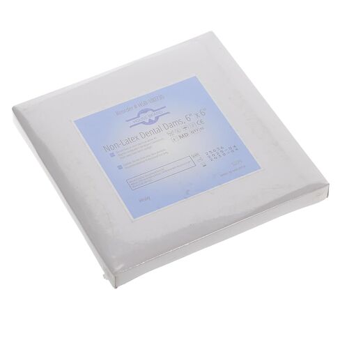 100735 HSB Non-Latex Dental Dams 6" X 6" Heavy Purple 52/Pk in Kuwait