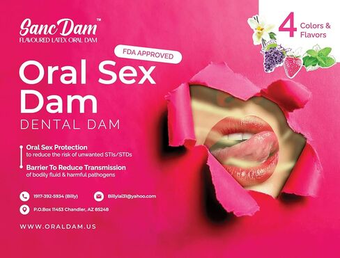 Grape 12 Packs SancDam Ultra-Thin 0.07mm Oral Sex Dam Membrane, Men and Women Giving Each Other Oral Sex, Cunnilingus Prop SM Fellatio, Oral Dam Covering for Lesbian Or Couples Sex (Dental Dams) in Kuwait