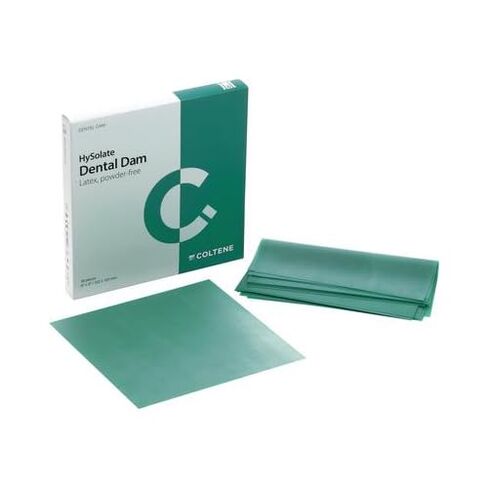 Coltene Whaledent 60034421 HySolate Latex Dental Dam 6" X 6" Extra Heavy Green 36/Pk in Saudi Arabia