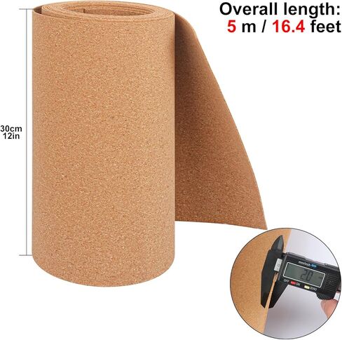 16.4 FT Cork Roll, 12 Inch Width Cork Sheet Roll for DIY Projects, Shelf & Drawer Liner(0.08 Inch Thickness) in Saudi Arabia