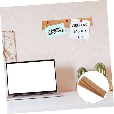 BESTOYARD 3pcs Wall Cork Strips Self-Adhesive Cork Board Strips for Memo Decorative Bulletin Bar for Office Decor in Saudi Arabia