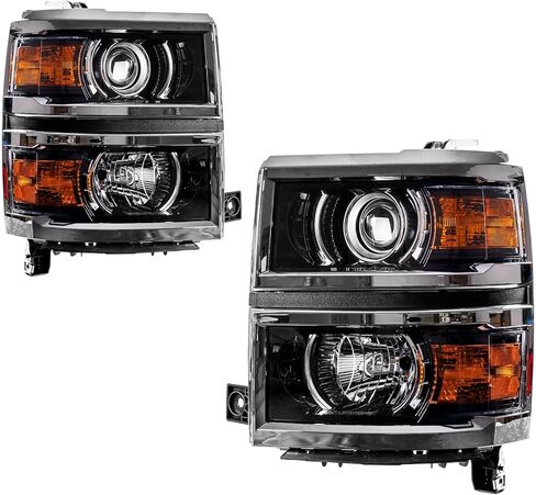 Front Headlight Assembly, Chrome Housing Amber Reflector Compatible With 2011-2018 Jetta, Pack of 1 (Right Passenger Side) in Kuwait