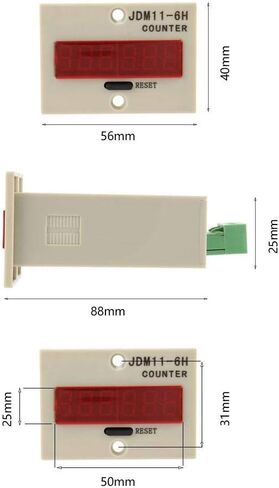 Hilitand 6 Digit Electronic Counter, JDM11-6H, Black, DC 12V/24V/36V in Saudi Arabia
