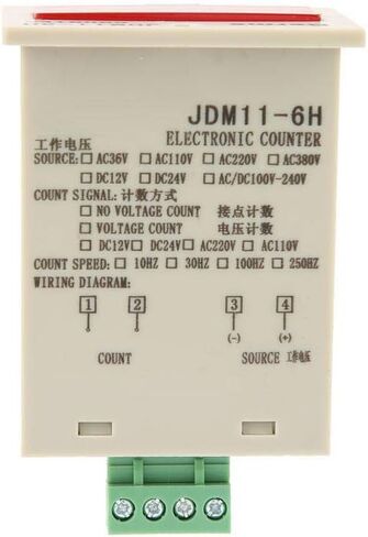 Hilitand 6 Digit Electronic Counter, JDM11-6H, Black, DC 12V/24V/36V in Saudi Arabia