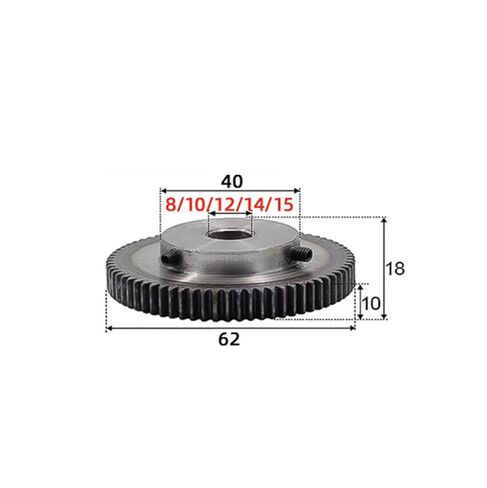 Steel Heavy Duty Motor Pinion Gear One Piece of 1Modulus 60 Tooth Inner Hole 8/10/12/14/15mm Spur Gear Boss 1M60T(1M60T 14mm Hole) in Saudi Arabia