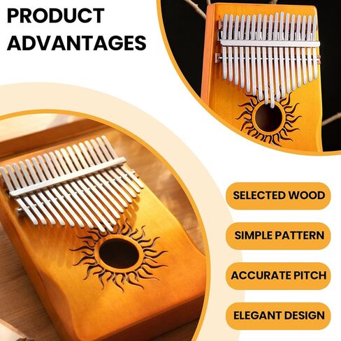 17 Keys Thumb Piano - Mini Keyboard Instrument, Musical Finger Piano with Clear Tones Birthday Unique Presents for Beginners Professional in Saudi Arabia