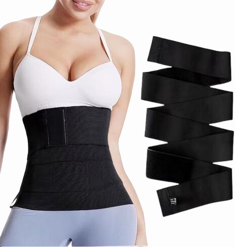 مدرب الخصر للنساء البطن المشكل حزام فقدان الوزن الدهون المدربين الخصر العمل بها حزام التشذيب الصالة الرياضية البطن العصابات Cinturilla قابل للتعديل والتفاف مناسبة للرجال النساء (أسود) in Kuwait