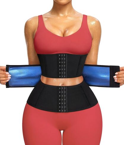 Junlan Waist Trainer for Women Belly Fat Sweat Band Cincher Waist Trimmer Tummy Sweat Belt Stomach Wrap Sauna Suit Binder in Kuwait