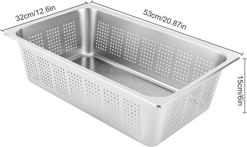 Anti-Jam Perforated Stainless Steel Steam Table/Hotel Pan, Pack of 2 in Saudi Arabia
