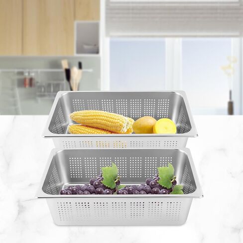 Anti-Jam Perforated Stainless Steel Steam Table/Hotel Pan, Pack of 2 in Saudi Arabia