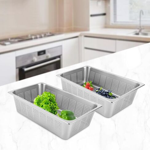 Anti-Jam Perforated Stainless Steel Steam Table/Hotel Pan, Pack of 2 in Saudi Arabia