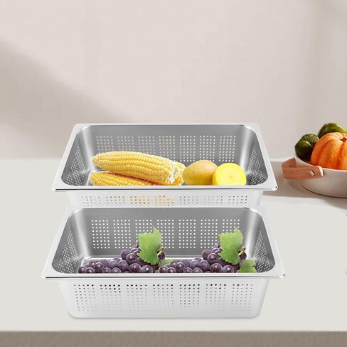 Anti-Jam Perforated Stainless Steel Steam Table/Hotel Pan, Pack of 2 in Saudi Arabia