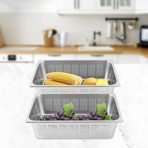 Anti-Jam Perforated Stainless Steel Steam Table/Hotel Pan, Pack of 2 in Saudi Arabia