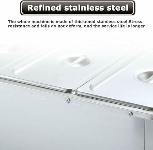 Electric Stainless Steel Electric 4 Pans, Buffet Temperature Control with Lids, Drain Tap, Steam Table for Platform for Restai in Saudi Arabia