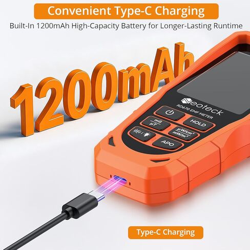 Neoteck 3 in 1 EMF Detector for EF MF RF 3 Axes Electromagnetic Field Radiation Detector to Identify MF Direction with 3-Color LED & Audio Alarm Rechargeable WiFi Signal Detector for Home Office in Kuwait