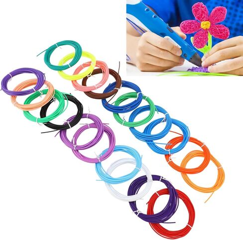 خيوط قلم ثلاثي الأبعاد، قوة شد 18 ميجا باسكال بدون فقاعات 1.75 مم، 25 لون ثلاثي الأبعاد in Kuwait