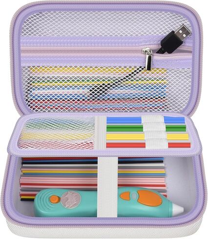 GWCASE Hard Case Compatible with 3Doodler Start+ Essentials 3D Pen Set for Kids, Large Portable 3D Pen Case Organizer Storage Holder for Filaments & Accessories, Travel Carrying Bag - White (Box Only) in Saudi Arabia