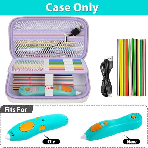 GWCASE Hard Case Compatible with 3Doodler Start+ Essentials 3D Pen Set for Kids, Large Portable 3D Pen Case Organizer Storage Holder for Filaments & Accessories, Travel Carrying Bag - White (Box Only) in Saudi Arabia