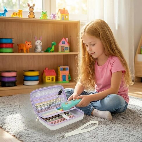 GWCASE Hard Case Compatible with 3Doodler Start+ Essentials 3D Pen Set for Kids, Large Portable 3D Pen Case Organizer Storage Holder for Filaments & Accessories, Travel Carrying Bag - White (Box Only) in Saudi Arabia