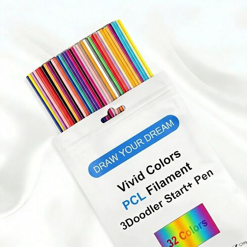 32 Colors PCL 3D Pen Filament Refills, 2.5mm for 3Doodler Start/Start+, 5pcs/Color 160 Total Strands, Kid-Safe Low-Temp Non-Toxic in Saudi Arabia