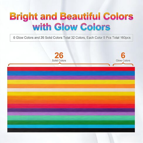 32 Colors PCL 3D Pen Filament Refills, 2.5mm for 3Doodler Start/Start+, 5pcs/Color 160 Total Strands, Kid-Safe Low-Temp Non-Toxic in Saudi Arabia