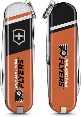 Victorinox Classic SD Swiss Army Knife – Compact 7 Function Swiss Made Pocket Knife with Small Blade, Screwdriver and Key Ring – Philadelphia Flyers in Kuwait
