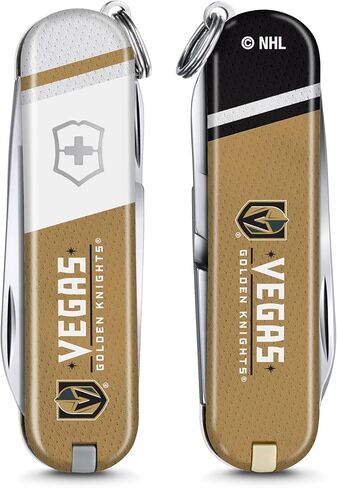 سكين الجيش السويسري Victorinox Classic SD - سكين جيب سويسري مدمج ذو 7 وظائف مع شفرة صغيرة ومفك براغي وحلقة مفاتيح - Las Vegas Golden Knights in Kuwait