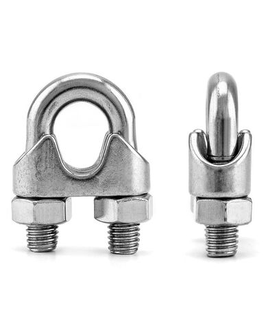 QWORK 1/2" Wire Rope Clamp Clip M12, 20 Pack Large U Bolt Saddle Guy Fastener, 304 Stainless Steel Fastener Cable Clamps, Connect 2 Layers of Wire to Form a Loop in Saudi Arabia