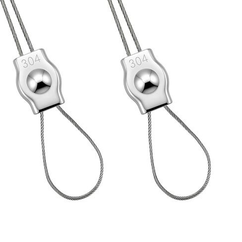 20PCS M3 304 Stainless Steel Wire Rope Cable Clip Clamp, Reusable Single Bolt Wire Rope Clips for 1.5mm-2mm Diameter Wire Cable (M3-Single Clip, 20) in Saudi Arabia