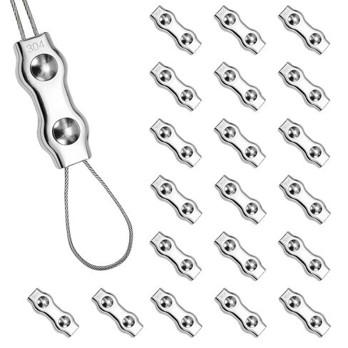20PCS M3 304 Stainless Steel Wire Rope Cable Clip Clamp, Reusable Single Bolt Wire Rope Clips for 1.5mm-2mm Diameter Wire Cable (M3-Single Clip, 20) in Saudi Arabia