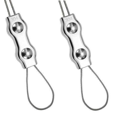 20PCS M3 304 Stainless Steel Wire Rope Cable Clip Clamp, Reusable Single Bolt Wire Rope Clips for 1.5mm-2mm Diameter Wire Cable (M3-Single Clip, 20) in Saudi Arabia